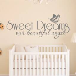 Sweet Dreams Our Beautiful Angel Wall Sticker For Nursery Decal, Decor Baby Decal Room - thumbnail 3