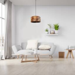 Pendant Light, Wooden Hanging Dining Room Lamp Shade, Natural Kitchen Island Chandelier - thumbnail 2