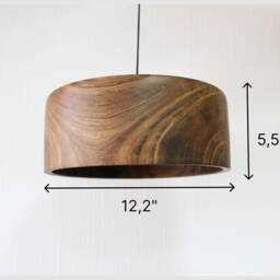 Pendant Light, Wooden Hanging Dining Room Lamp Shade, Natural Kitchen Island Chandelier - thumbnail 3