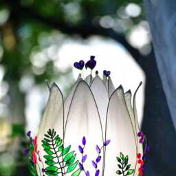 Table Lamp Handmade White Lotus Flower Shaped For Holistic Ambient - thumbnail 3