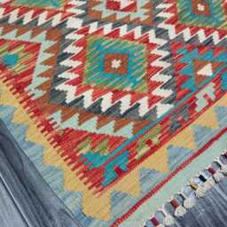 Kilim Rug Classic, Handmade Artisan Afghan Turkish Scandinavian Navajo Bohemian Wool Flatweave Multicolour 121x84 cm - thumbnail 3