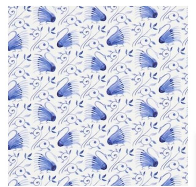 Swans in Delft Blue -One Pillow Cover