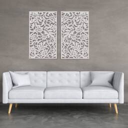 3D Ornament Wood Wall Art Decor, Flowers, Openwork Picture, Living Room, Wooden Panel, Home Decor - thumbnail 3