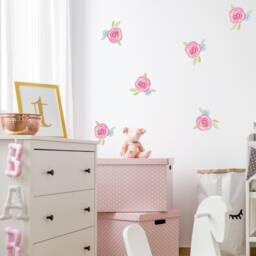Watercolour Rose Wall Stickers, Flower Decal, Sticker, Unicorn Watercolour Decal - thumbnail 1