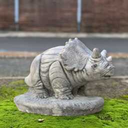 Stone Triceratops Sculpture Concrete Dinosaur Statue Prehistoric Figurine Cement Garden Ornament Lawn Decor Lovers Gift - thumbnail 1