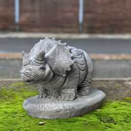 Stone Triceratops Sculpture Concrete Dinosaur Statue Prehistoric Figurine Cement Garden Ornament Lawn Decor Lovers Gift - thumbnail 2