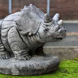 Stone Triceratops Sculpture Concrete Dinosaur Statue Prehistoric Figurine Cement Garden Ornament Lawn Decor Lovers Gift - thumbnail 4