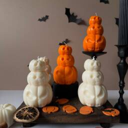 Spooky Pumpkin Soy Wax Candle Halloween Autumn Decor - thumbnail 2
