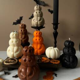 Spooky Pumpkin Soy Wax Candle Halloween Autumn Decor - thumbnail 4
