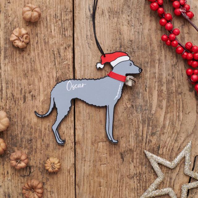 Lurcher Christmas Tree Decoration - Personalisation Available - image 1