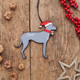Lurcher Christmas Tree Decoration - Personalisation Available - thumbnail 1