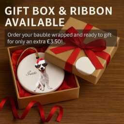 Jack Russell Dog Christmas Ornament - Personalised Festive Bauble With Santa Hat & Name - thumbnail 3