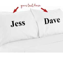 Personalised Your Text Design Print Pillowcase Pair Set Single - thumbnail 2