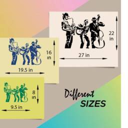 In-Style Decals Wall Vinyl Decal Art Sticker Jazz Band Musicians Music Musical Instruments Living Room Removable Mural Unique Design 11 - thumbnail 2