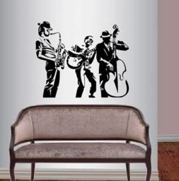 In-Style Decals Wall Vinyl Decal Art Sticker Jazz Band Musicians Music Musical Instruments Living Room Removable Mural Unique Design 11 - thumbnail 1