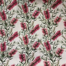 Australian Bottlebrush Floral Fabric Lampshade, Handmade Home Decor - thumbnail 2
