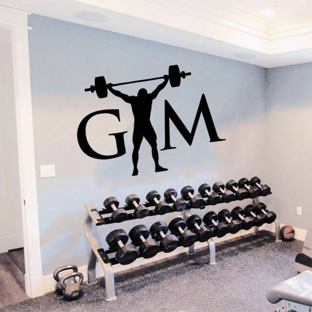 Gym Wall Decal Motivational Fitness Quote, Removable Vinyl Decor T737 - image 1