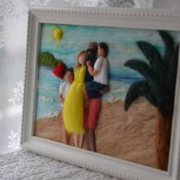 Mothers Day Personalised Art From Photo Wool Gift For Mum, Mom, Mother Portrait Family Present Children Room Decor Wall Bespoke Artwork - thumbnail 2