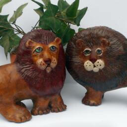 Paper Mache Clay Lion Sculpture - Leonard The - thumbnail 4