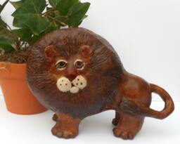 Paper Mache Clay Lion Sculpture - Leonard The - thumbnail 1
