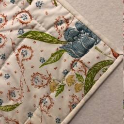 Hand Quilted Basket Table Centerpiece - Antique Reversible Wall Hanging - thumbnail 4