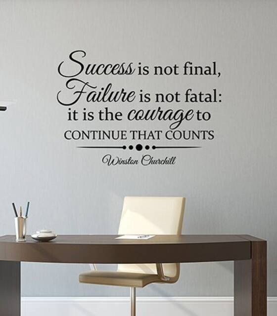 Success Is Not Final Winston Churchill Quote Wall Decal Vinyl Sticker Life Business Motivational Saying Home Office Decor Poster 20Qs - image 1