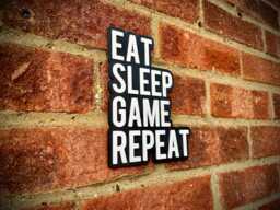 Personalised Eat Sleep Hobby Repeat Small Wall Sign - Run Knit Game Cycle Race Darts Drink Kids Room Decor Child Bedroom Art
