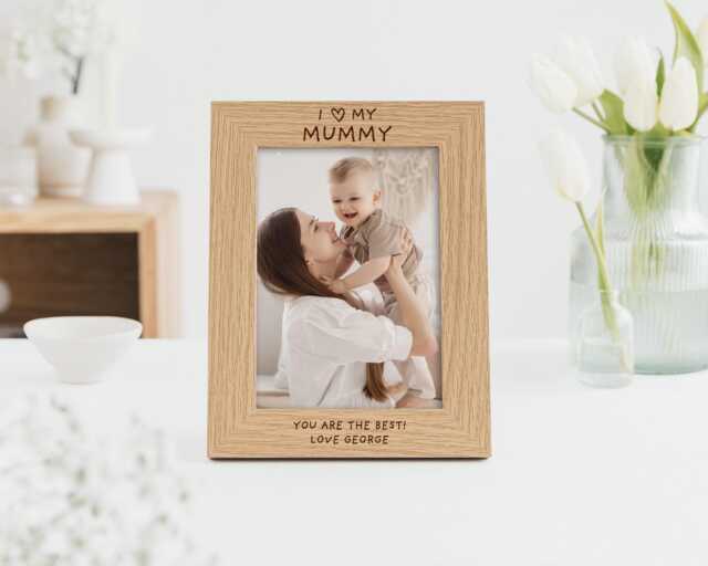 I Love My Mummy Christmas Gift - Photo Frame For Mum Mama Engraved Custom For 7x5 Or 6x4 Picture - image 1