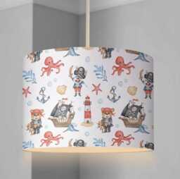 Lampshade - Nursery Pirate Ship Bears, Lampshade Or Table Lampshade Childrens Room Round