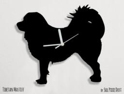 Tibetan Mastiff Dog - Wall Clock Silhouette - thumbnail 1