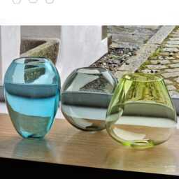Mid Century Modern Linear Chandelier. Set Of 3 Handblown Glass Kitchen Island Lights - thumbnail 3