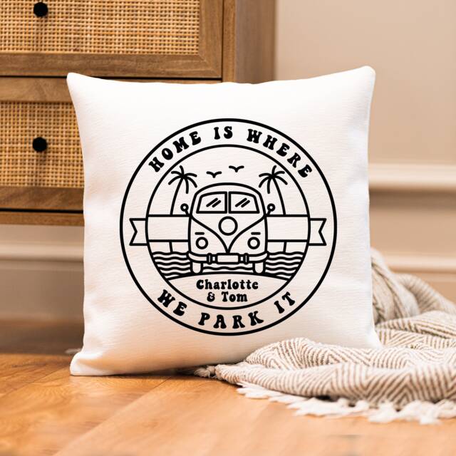 Personalised Camper Van Cushion - Caravan Gift Travelling Gifts Life - image 1