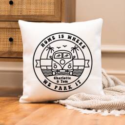 Personalised Camper Van Cushion - Caravan Gift Travelling Gifts Life - thumbnail 1