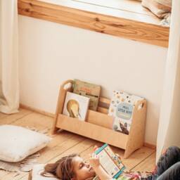 Small Book Shelf For Toddlers, Kids Bookshelf, Boho Furniture, Montessori Nursery Decor, Wooden Bookcase - thumbnail 2