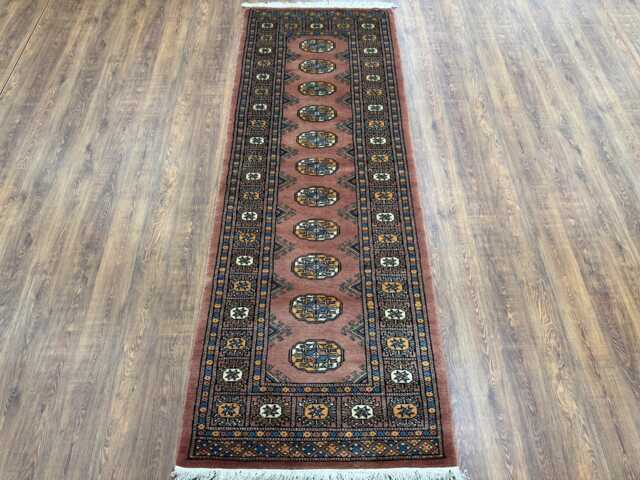 2x6 Pink Color Bokhara Rug - Runner Hallway Stairs Bukhara Living Room Woolen Afghan Silver - image 1