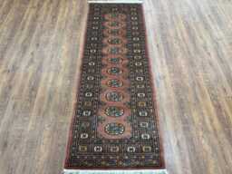 2x6 Pink Color Bokhara Rug - Runner Hallway Stairs Bukhara Living Room Woolen Afghan Silver - thumbnail 1