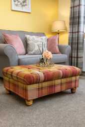 Handmade Chesterfield Argyle Ottoman Upholstered Storage Bench, Living Room Decor