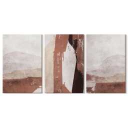 Canvas Art Set Of 3 - Patterns in Shades Brown & Beige, Wall Art, Abstract Decor - thumbnail 3