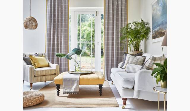 Curtain With Checks, Desired Length 140 cm - 310 - image 1