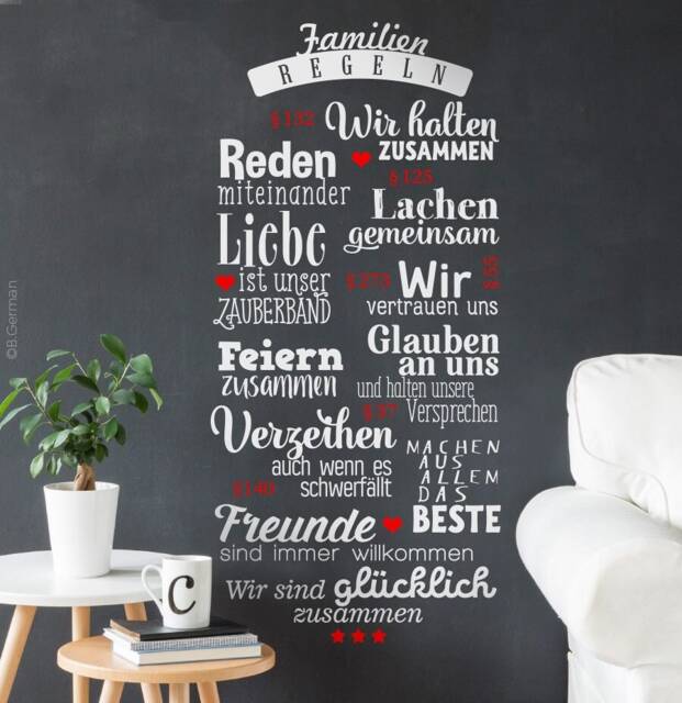 Wall Sticker Family Rules House For Living Room. Ws27 - image 1
