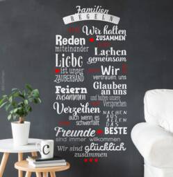Wall Sticker Family Rules House For Living Room. Ws27