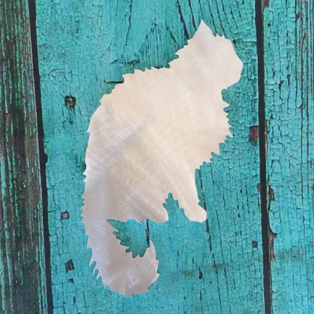 Fluffy Kitty Cat, Persian Christmas Tree Topper, Wreath Decoration, Holiday Decor, Aluminum, Cat Lover Gift, Wall Art Or Yard Stake, Metal - image 1