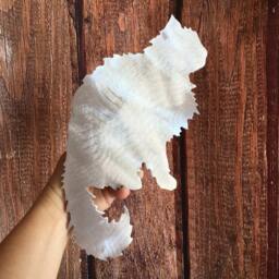 Fluffy Kitty Cat, Persian Christmas Tree Topper, Wreath Decoration, Holiday Decor, Aluminum, Cat Lover Gift, Wall Art Or Yard Stake, Metal - thumbnail 2