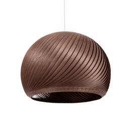 Walnut Pendant Lighting Suspension Luminaire ~ Veneer Celling Light in Japandi Style Chandelier Wabi Sabi Hanging Fixture Wind - thumbnail 3