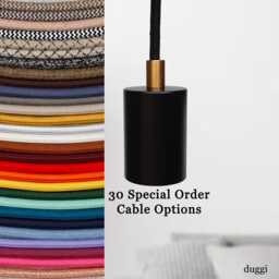 Plug in Pendant Light Special Order Cables - Black + Bronze Gold E27 Lamp Holder Hanging Minimal Reading, Ambient Mood Lighting Cord