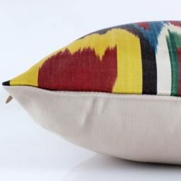 Ikat Pillow, Hand Woven Pillow Cover, Throw Pillows, Designer Decorative Accent Pillows - thumbnail 3