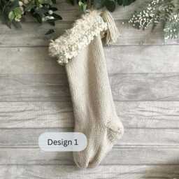 Coastal Beach Holiday Stockings, Handmade Nautical Christmas Decor With Chunky Knit For Family - thumbnail 3