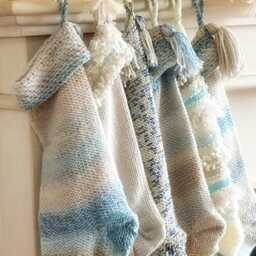 Coastal Beach Holiday Stockings, Handmade Nautical Christmas Decor With Chunky Knit For Family
