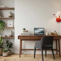 Wall Light Red Modern Fabric Shade Sconce, Luxury Artistic Bedroom Bedside Lamp, Scandinavian Lighting Fixture - thumbnail 4
