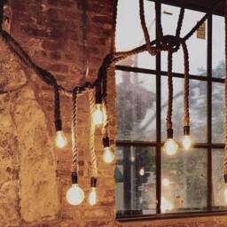Rustic Rope Pendant Lights - Custom Handmade Lengths Antique Edison Restaurant Lighting Or Led Bulbs Unique Bar Lighting Manila